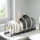 Organizador Versátil de Panelas e Tampas Ajustável Suporte Extensível para Utensílios de Cozinha