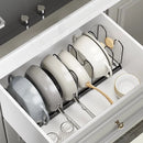 Organizador Versátil de Panelas e Tampas Ajustável Suporte Extensível para Utensílios de Cozinha