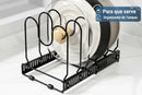 Organizador Versátil de Panelas e Tampas Ajustável Suporte Extensível para Utensílios de Cozinha